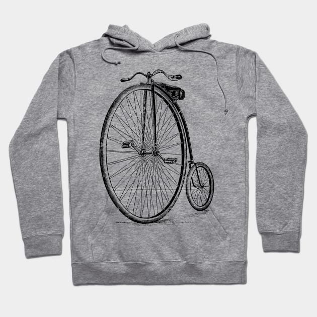 Penny Farthing Vintage Style Illustration Hoodie by DankFutura